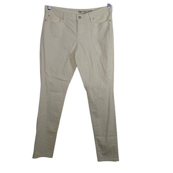 Gap Always Skinny Corduroy Pants Jeans Ivory Frost Women Size 10 5-Pocket Casual - Picture 1 of 10